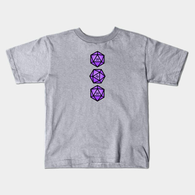 Purple d20s Kids T-Shirt by NinthStreetShirts